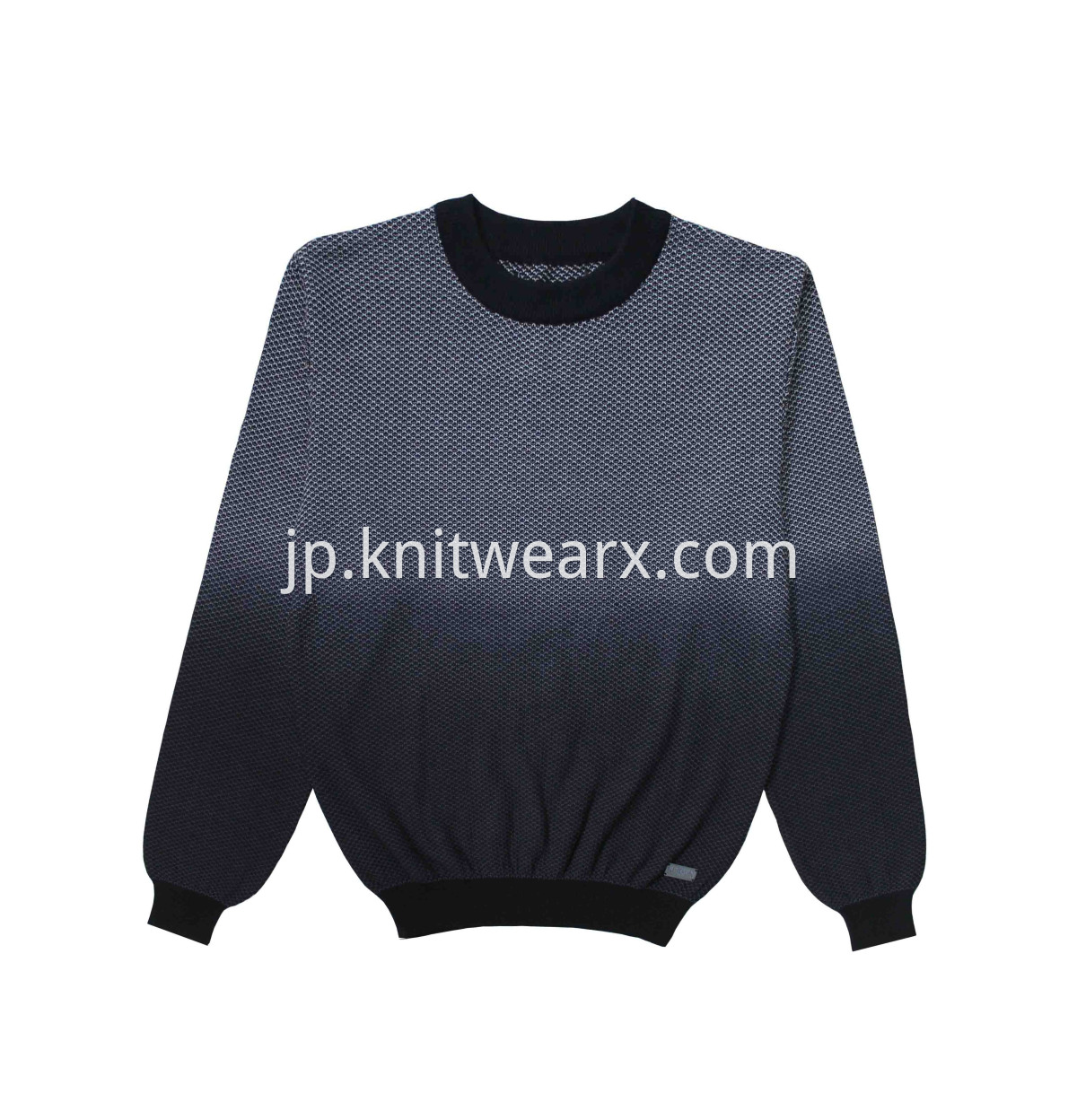 Men's Knitted Cotton Honey Comb Gradient Color Pullover